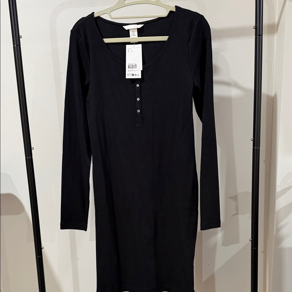 H&M Black Long Sleeve Dress
